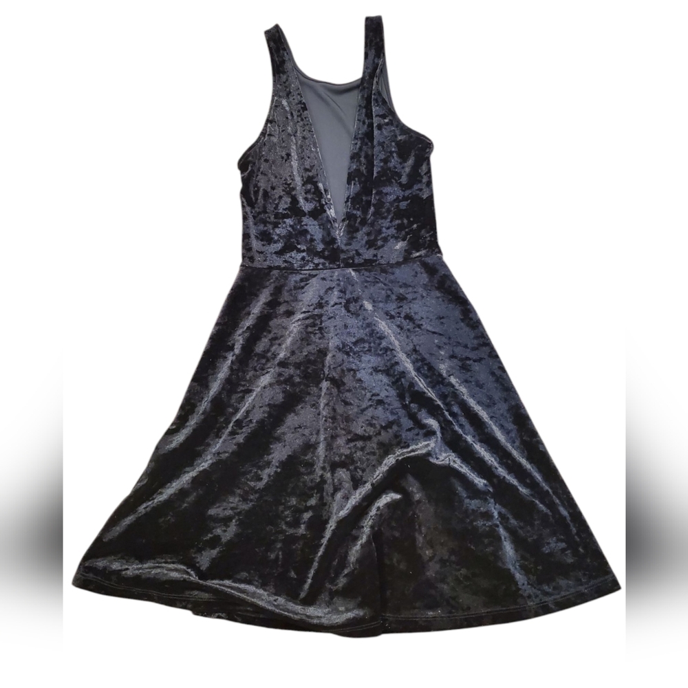 H&M DIVIDED Black Velvet Dress Size 4 - Picture 6 of 9
